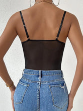 Contrast Mesh Bustier Cami Bodysuit